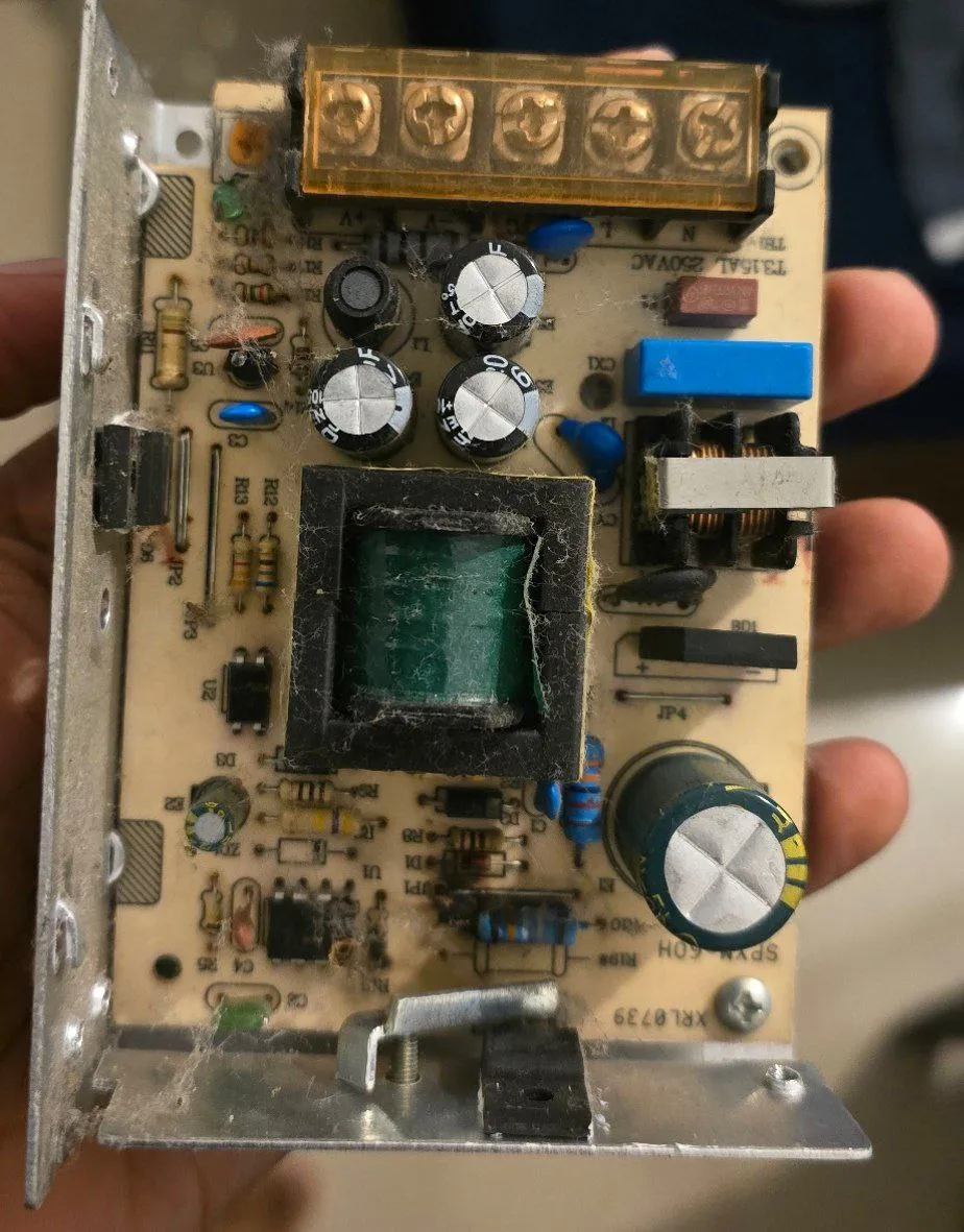 broken power supply inside